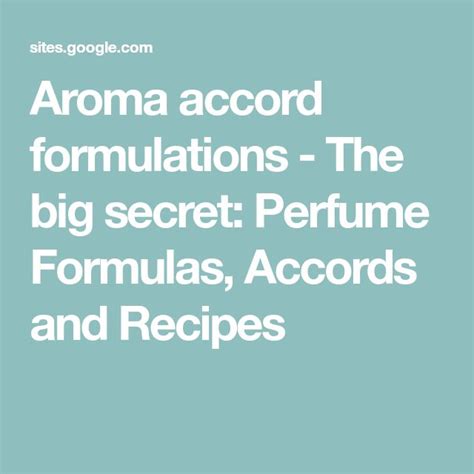 accord et parfums|perfume accord recipes.